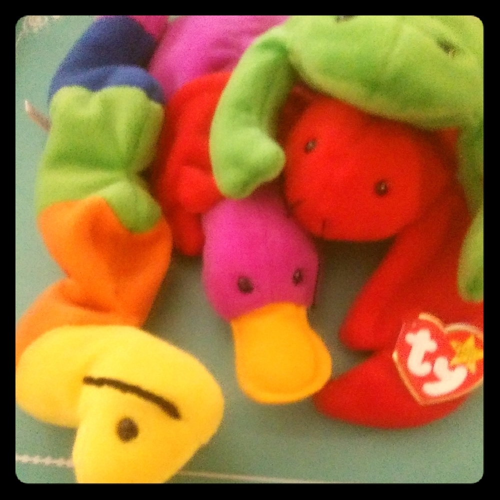 Rare retired beanie babies Frog.Lobster &Inchworm